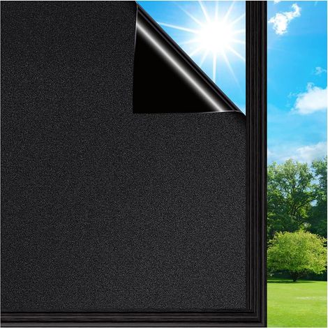 Dekorative Fensterfolie – Blickdicht, selbstklebend – UV-beständig – Statisch haftend – Schwarz – 80 x 200 cm (1/5)