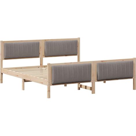 Maison Exclusive - Struttura del Letto con testiera Marrone e taupe 180 x 200 cm (1/5)