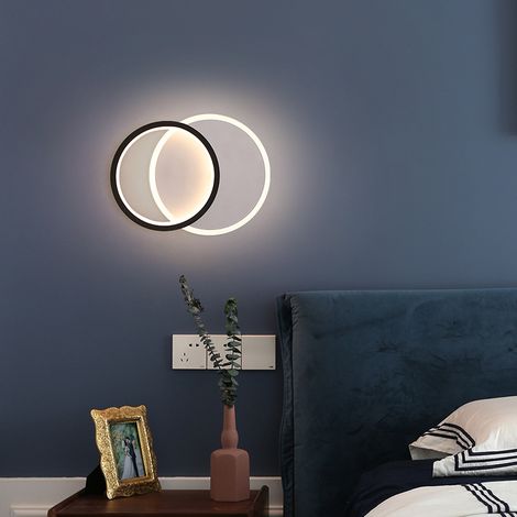 Applique murale d'intérieur LED 24 W 1800 lm, ronde, style moderne, 3 températures de couleur, idéale pour salon, chambre, escalier, couloir ou entrée [Classe énergétique E]