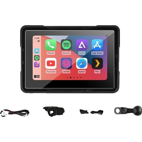 Schermo per moto impermeabile, supporto per doppia telecamera, 5 pollici CarPlay (1/2)