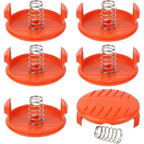 Capuchon de bobine 8 pièces Capuchons de bobine de rechange Couvercle de rechange avec ressort 8 pièces pour tondeuse à gazon Black-Decker Rc-100-P Bobine de coupe AFS. (1/5)