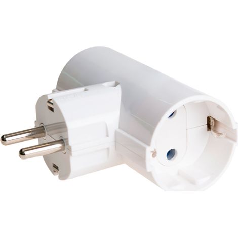 Adapter Doppel 2p+t Schuko 16a 250 V Weiß