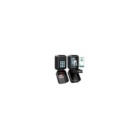 IP65 Waterproof Outdoor Secure Key Box, Wall-Mounted Key Box with Backlit Code, TTLock Anti-Theft Bluetooth Connected Key Box & Multiple Codes (Black, Tuya Apps) (1/5)
