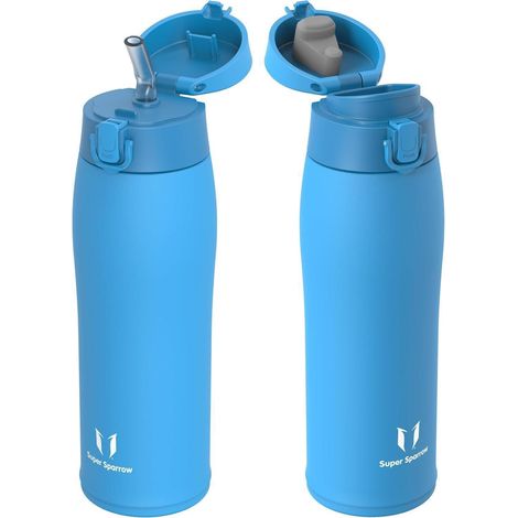 Trinkflasche Edelstahl Thermosflasche BPAfrei 750 ml M Himmelblau (1/5)