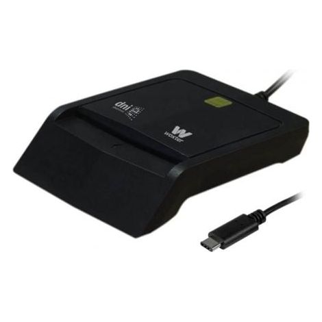 Lector de DNI y Tarjetas Woxter PE26-200/ Negro/ USB 2.0