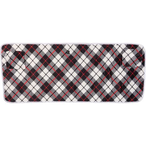 Châle chauffant USB couverture chauffante 3 niveaux motif écossais à boutons pour maison (1/5)