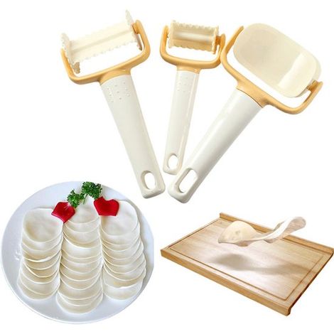 Set di 3 matrici per tagliare la pasta sfoglia, ideale per dolci fatti in casa, colore bianco. (1/5)