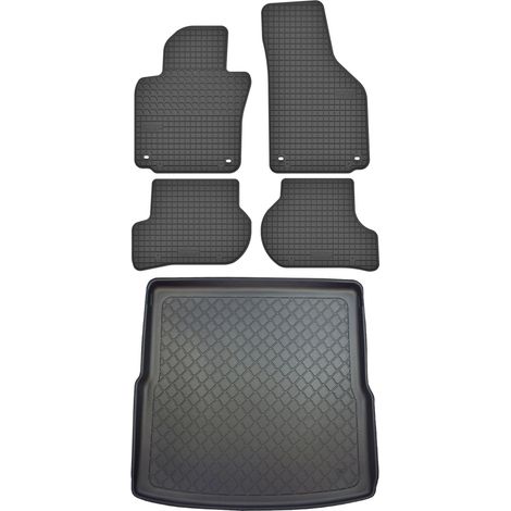 Volkswagen Golf V Kombi de 2007-2009 SET - Alfombrillas de goma para coche + alfombrilla para maletero