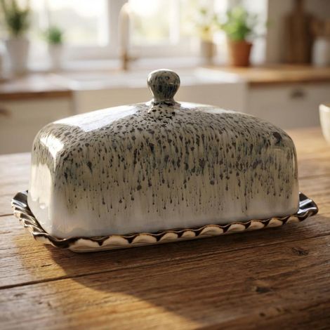 Reactive Glaze Butter Dish (1/4)