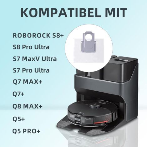 Set di 8 sacchi da polvere per stazioni d'aspirazione Roborock S8+/S7 MaxV Ultra/Q7 Max+ e altri, accessori di ricambio (1/3)