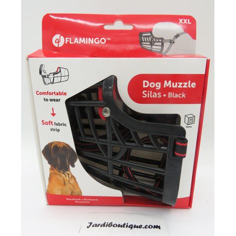 Muselière SILAS XXL noir 43 cm 51-70 cm pour chien - Flamingo