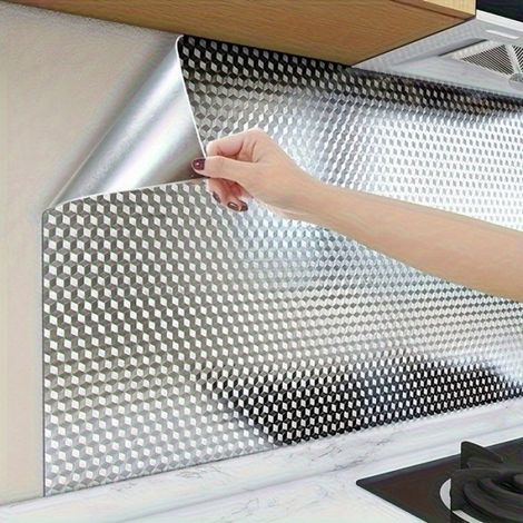 1 rouleau d'autocollant de cuisine imperméable et résistant à l'huile — Auto-adhésif, résistant à la chaleur (1/4)