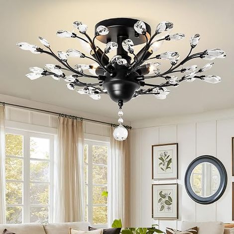 Suspension Cristal K9 Noir Vintage Lumieres (1/5)