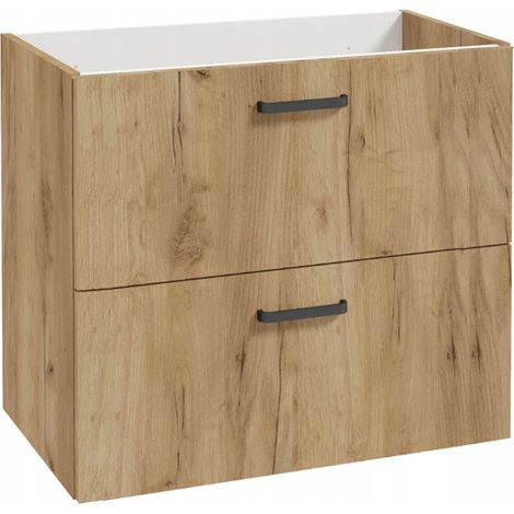 Badezimmerschrank - 80x40 cm - Eiche Craft Gold - Elegant und Praktisch - 2 Schubladen (1/3)