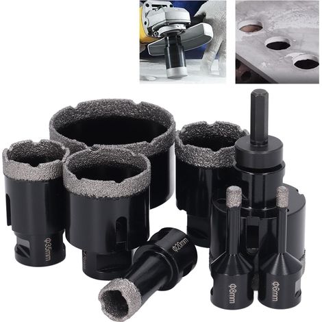 Set mit 9 M14 Diamant-Lochsägen zum Hartlöten, von 6 bis 68 mm, geeignet für Keramik- und Marmorfliesen, Hohlbohrer-Set zum Vakuumlöten (1/5)
