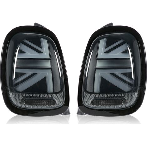 Feux arrière LED complets pour JCW Union Jack, lentille fumée avec clignotant séquentiel, adaptés aux F55 F56 F57 2014 – 2020 (1/5)
