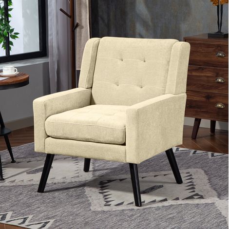 Conjunto sillón individual y doble tapizado beige OKMYHOME (1/5)