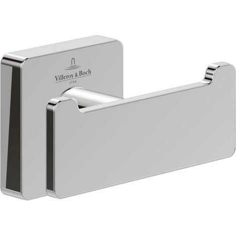 Villeroy und Boch Elements Striking Doppel-Handtuchhaken TVA15201200061 chrom, 80x44x45mm (1/2)