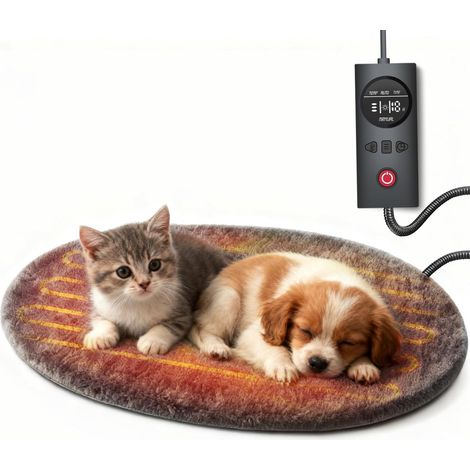 Tapis Chauffant pour Chien et Chat activé par Pression 48×39,5CM Coussin Chauffant avec Cordon résistant à la Mastication - Température réglable - Washable (1/5)