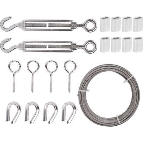 Kit de câbles métalliques en acier inoxydable, Tension réglable, résistant aux UV, polyvalent pour usage domestique et jardin (1/5)