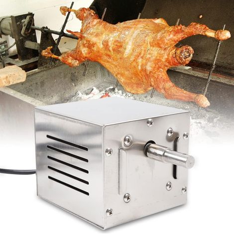 220V Grillmotor für Grillspieß, 25W 60Kg Edelstahl Grillmotor BBQ-Röster Spanferkelgrillmotor Getriebemotor Grillgut Grill Motor 2.5r/min für Grillspieß