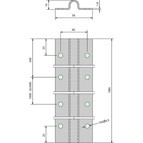 Slid'Up By Mantion – Kit coulissant pour portail 4 m – 4 rails acier galvanisé 1,95 m – 2 galets Ø 16 mm – Charge max 400 kg