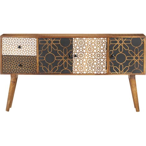 Maison Exclusive - Buffet avec motif imprimé 130x30x70 cm Bois de manguier massif