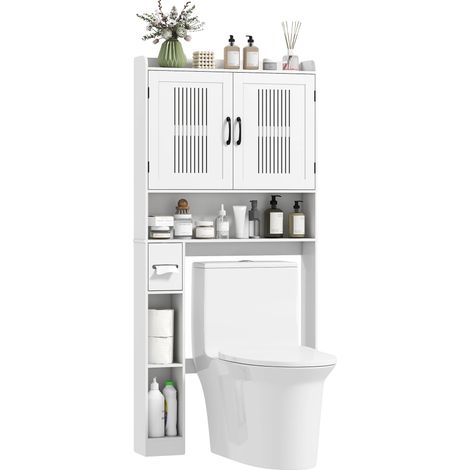 Étagère de rangement, étagères réglables, design moderne, BLANC (1/5)