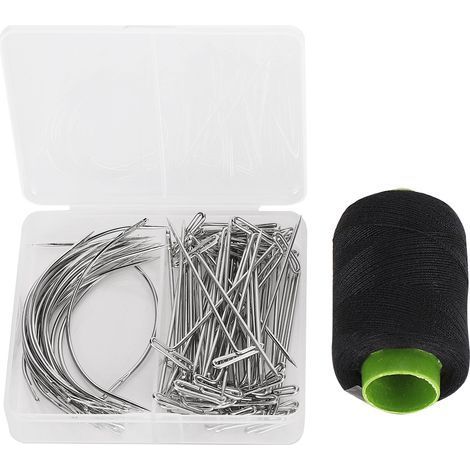 Set mit 2 gebogenen T-förmigen Nadeln zum Nähen von Leder, für Handarbeiten und als Präzisionswerkzeug (1/5)
