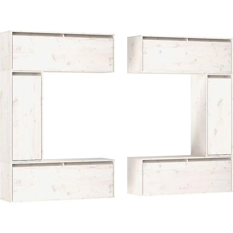 vidaXL Muebles para TV 6 piezas madera maciza de pino blanco (1/2)
