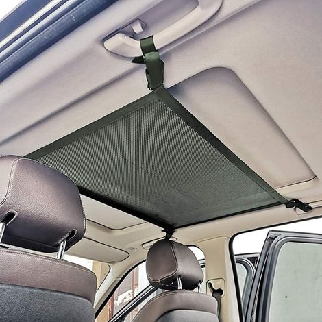 Filet De Rangement Pour Plafond De Voiture - Maille Polyester Double Couche - 78,7 X 53,3 Cm - Compatible Avec 4 Poignées - 2 Pièces (1/5)