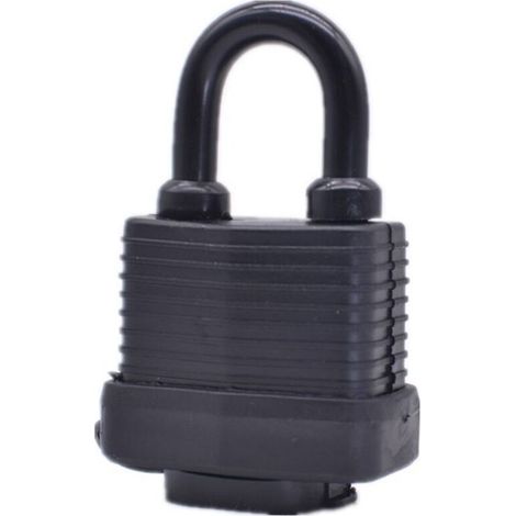 Lntyq Cadenas à Clé avec Protection Thermoplastique, [2 Pièces]Cadenas en étanche,Cadenas en Acier Laminé Extérieur Résistant aux Intempéries,6 Clé, pour Casier, Gym, Garage, Clôture (Noir)