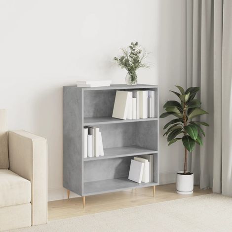 Bibliothèque Meuble de Rangement Meuble Étagère gris béton 69,5x32,5x90 cm bois d'ingénierie 66421 (1/5)