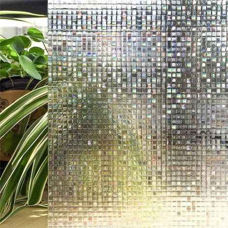 Protection De La Confidentialité Fenêtre Film, Motif Mosaïque 3D Auto-adhésif Non Colle Variable Film Couleur Pour Windows Et Salle De Bains Porte En Verre (45x200cm)-Fei Yu (1/5)