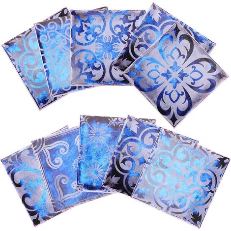 Stickers Muraux Autocollants pour Carrelage Décoratif Vintage en Pvc, Lot de 10 Pièces, Facile à Appliquer, Protection L'érosion Cuisine et Salon (1/5)