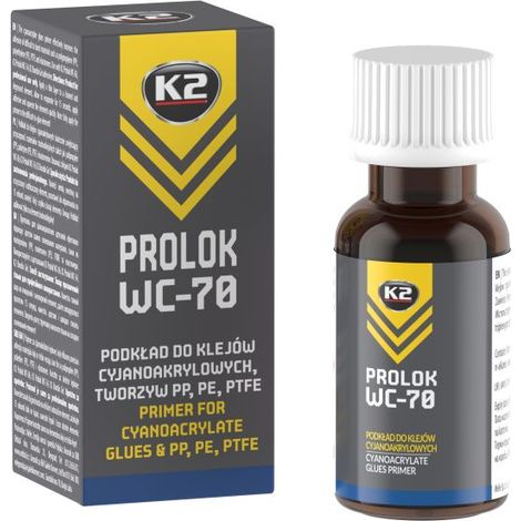 K2 PROLOK WC-70 Primaire pour colles cyanoacrylates, PP, PE, PTFE, élastomères (1/4)