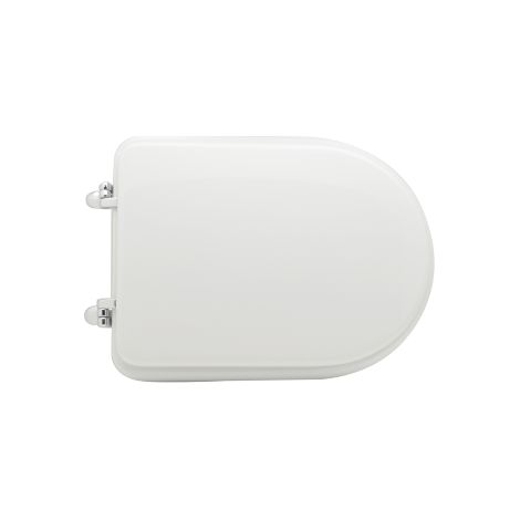 Abattant WC pour WC Eos Antaga 44,5-46 x 34 cm abattant WC blanc avec charnie'res re'glables en fonte de bois