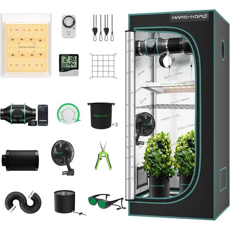 Kit Culture Indoor TS600 Lampes De Croissance,1680d 60x60x140cm Tente De Culture ,Chambre De Culture Kit Complet ,Spectre Complet UV IR avec Kit De Filtre pour Ventilateur en Ligne 4‘’ (1/5)