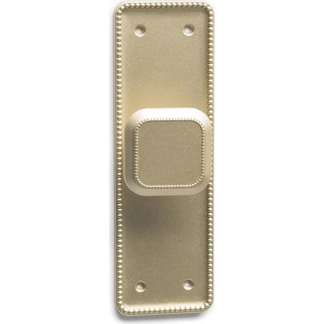 Pomo en placa con acabado oro mate de zamak, dimensiones: 110x35x24mm - (1/4)