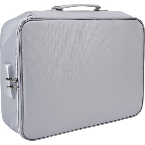Boîte à documents ignifuge, fermeture éclair à 2 voies, organisateur de fichiers multifonctionnel résistant à la chaleur de 2000 ℉, pour la maison, le bureau et la voiture, argent (1/5)