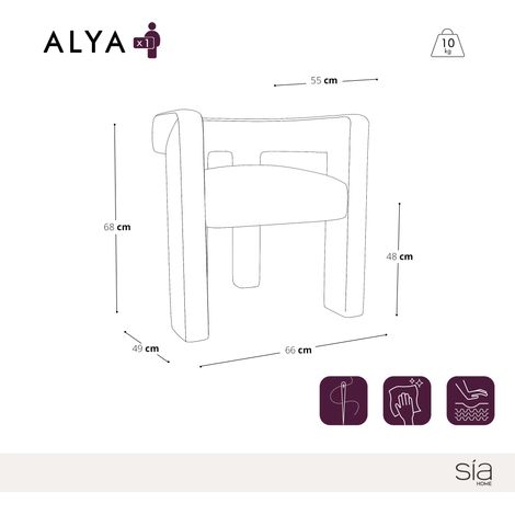 Fauteuil de salon pivotant en tissu bouclette beige ALYA