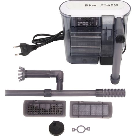 Filtro externo para acuario con skimmer de superficie y caudal regulable – PVC, 400 l/h, para estanques de ≤ 50 cm. (1/5)