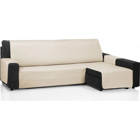 Housse de canapé d'angle réglable de 240 cm avec accoudoir Droit et Gauche Beige (1/5)
