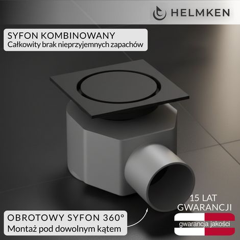 Desagüe puntual Helmken 37А4042MB, 100 x 100 mm, negro mate. (1/5)