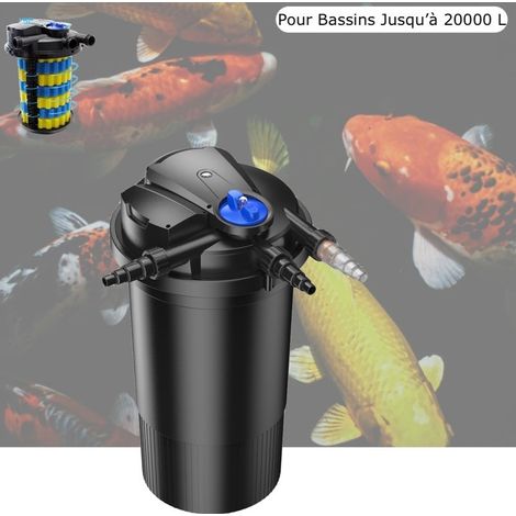 Filtre Bassin De Jardin Sous Pression, UV 18W, Max 20000L, Modèle Premium (1/5)