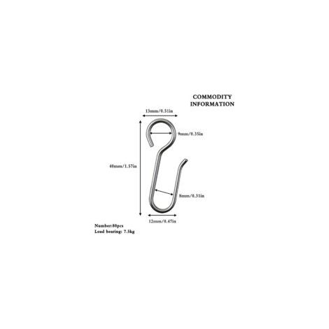 80 ganchos metálicos para cortinas, ganchos para cortinas de ventana, cortina de puerta y cortina de ducha (4 x 1,3 mm) - Crezuo