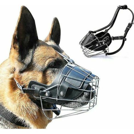 Muselière pour Chien Pitbull Amstaff Staffordshire Terrier Cuir Panier Sécurisé Muselière pour Chien Anti-Aboiements Morsure Mastication,de