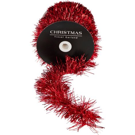 Ghirlanda tinsel in rotolo 10 m rossa PERAGA CHRISTMAS