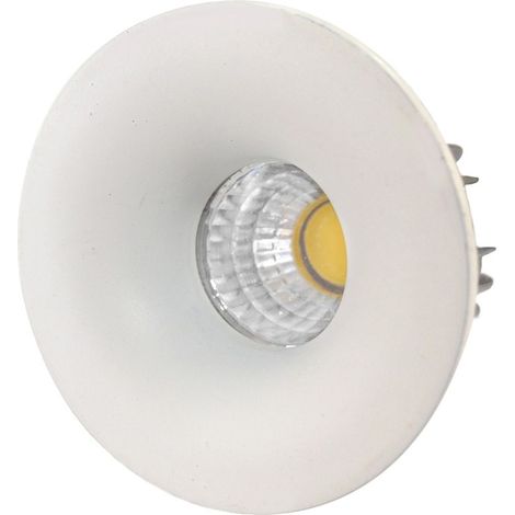 Kit de 3 Focos LED COB redondos (3W 4000K 300lm) IP20 fabricado en metal color blanco (1/3)