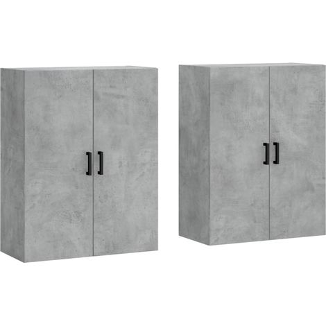 Maison Exclusive - Mobili a Parete 2 pz Grigio Cemento 69,5x34x90 cm (1/5)